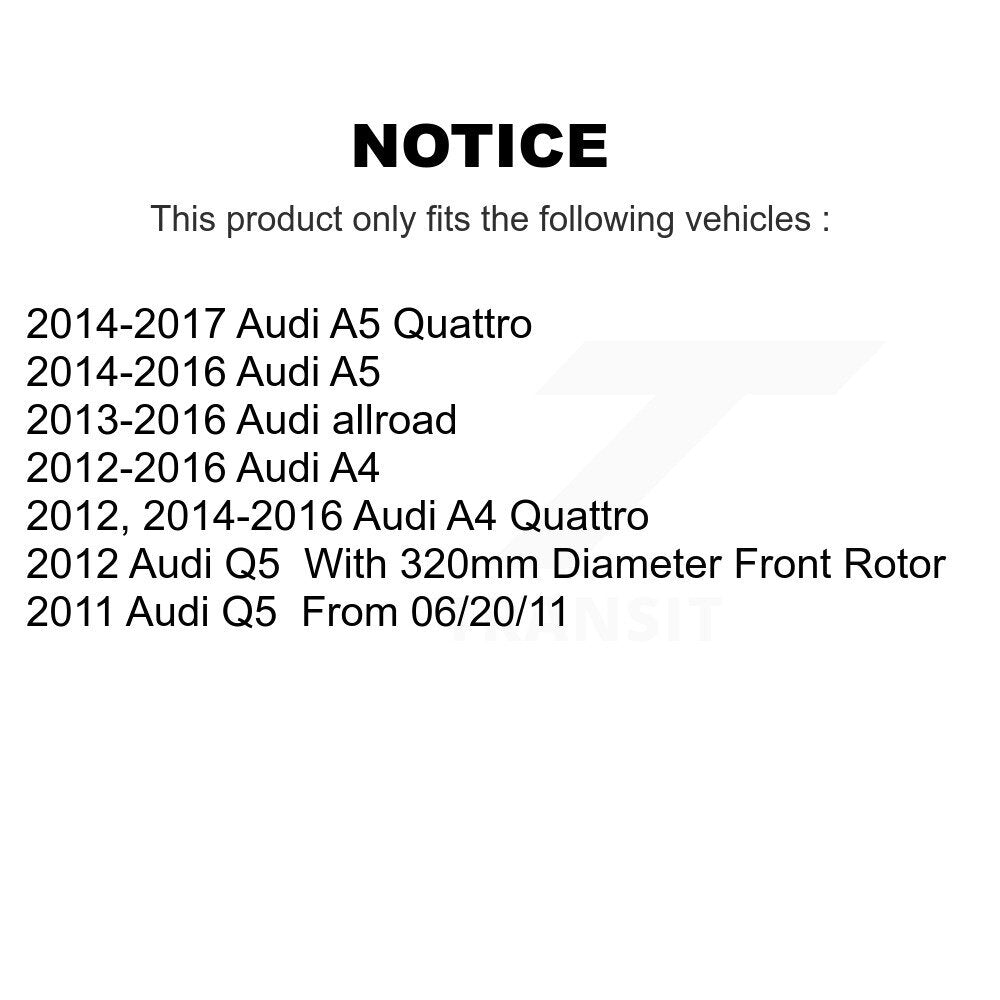 Front Rear Drill Slot Disc Brake Rotor Ceramic Pad Kit For Audi A4 Q5 A5 Quattro