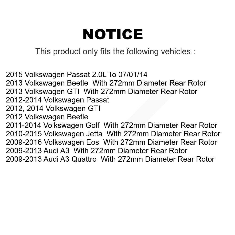 Kit de plaquettes en céramique pour Rotor de frein à fente arrière, pour Volkswagen Jetta Passat Beetle 