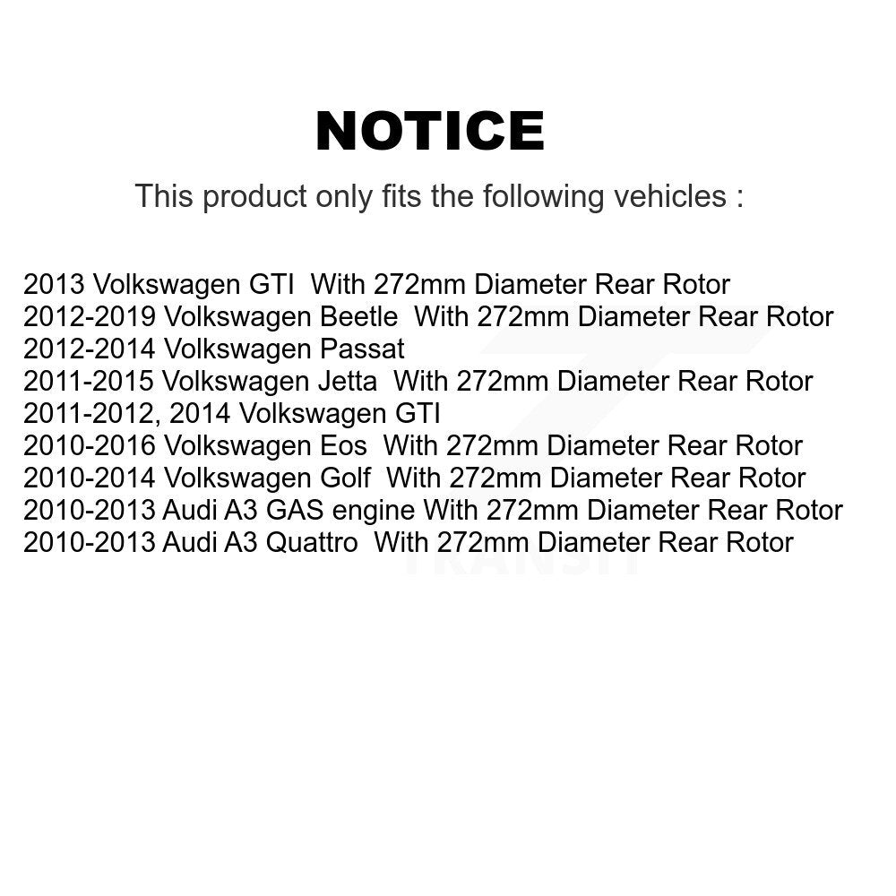 Kit de plaquettes en céramique pour Rotor de frein à fente arrière, pour Volkswagen Jetta Passat Beetle 