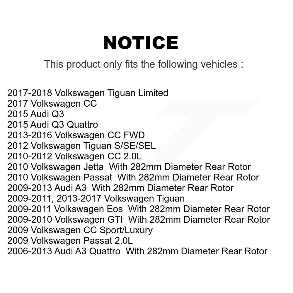 Kit de plaquettes de frein en céramique, fente de perçage arrière, Rotors, pour Volkswagen Tiguan CC Jetta Audi 