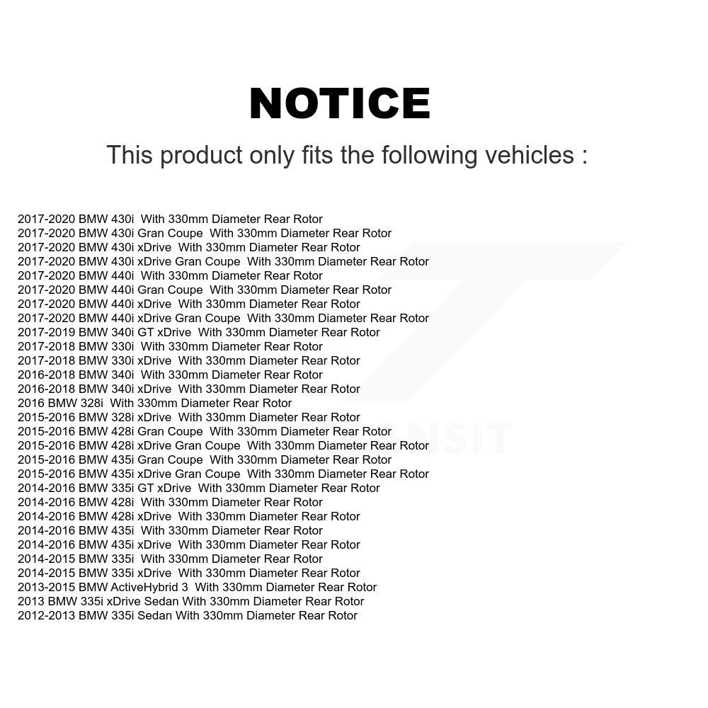 Rear Drill Slot Brake Rotor Ceramic Pad Kit For BMW 330i xDrive 335i 328i 430i 3