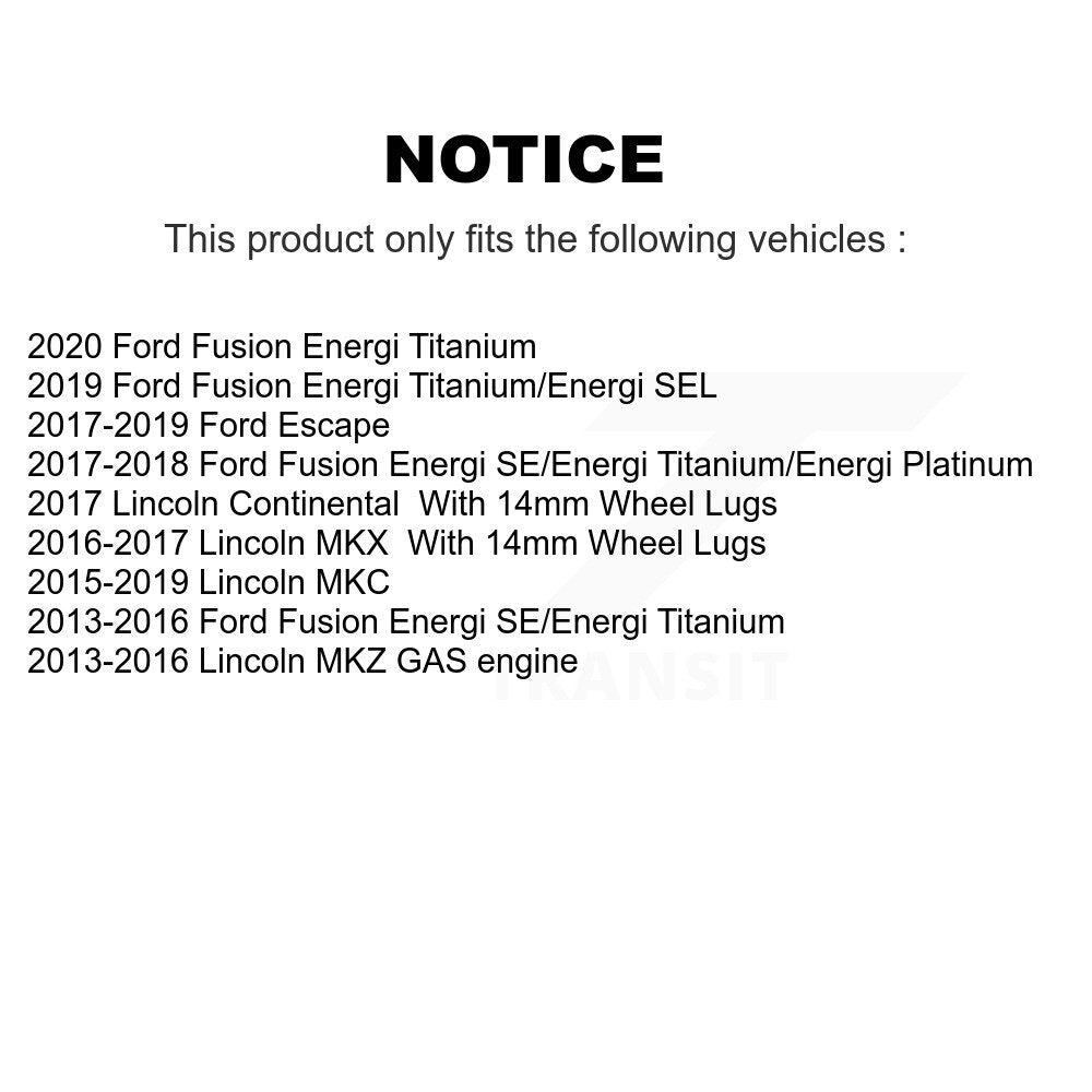 Rear Drilled Slot Brake Rotor Ceramic Pad Kit For Ford Fusion Escape Lincoln MKC