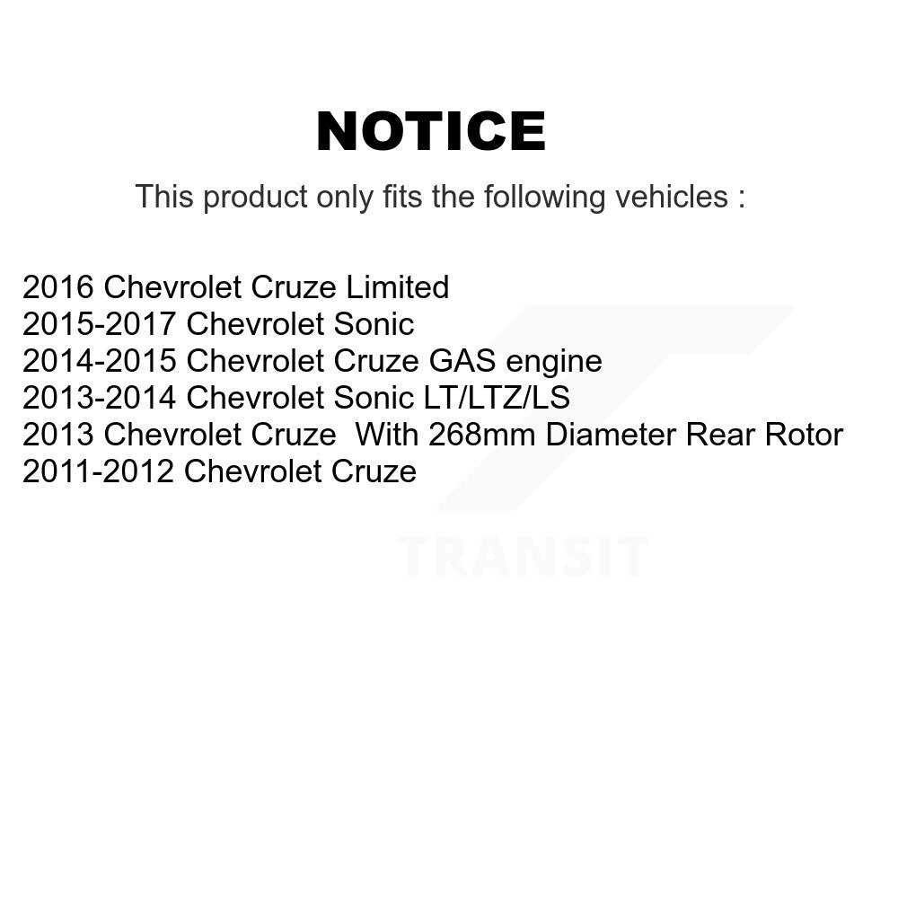 Front Rear Drill Slot Disc Brake Rotor Ceramic Pad Kit For Chevrolet Cruze Sonic