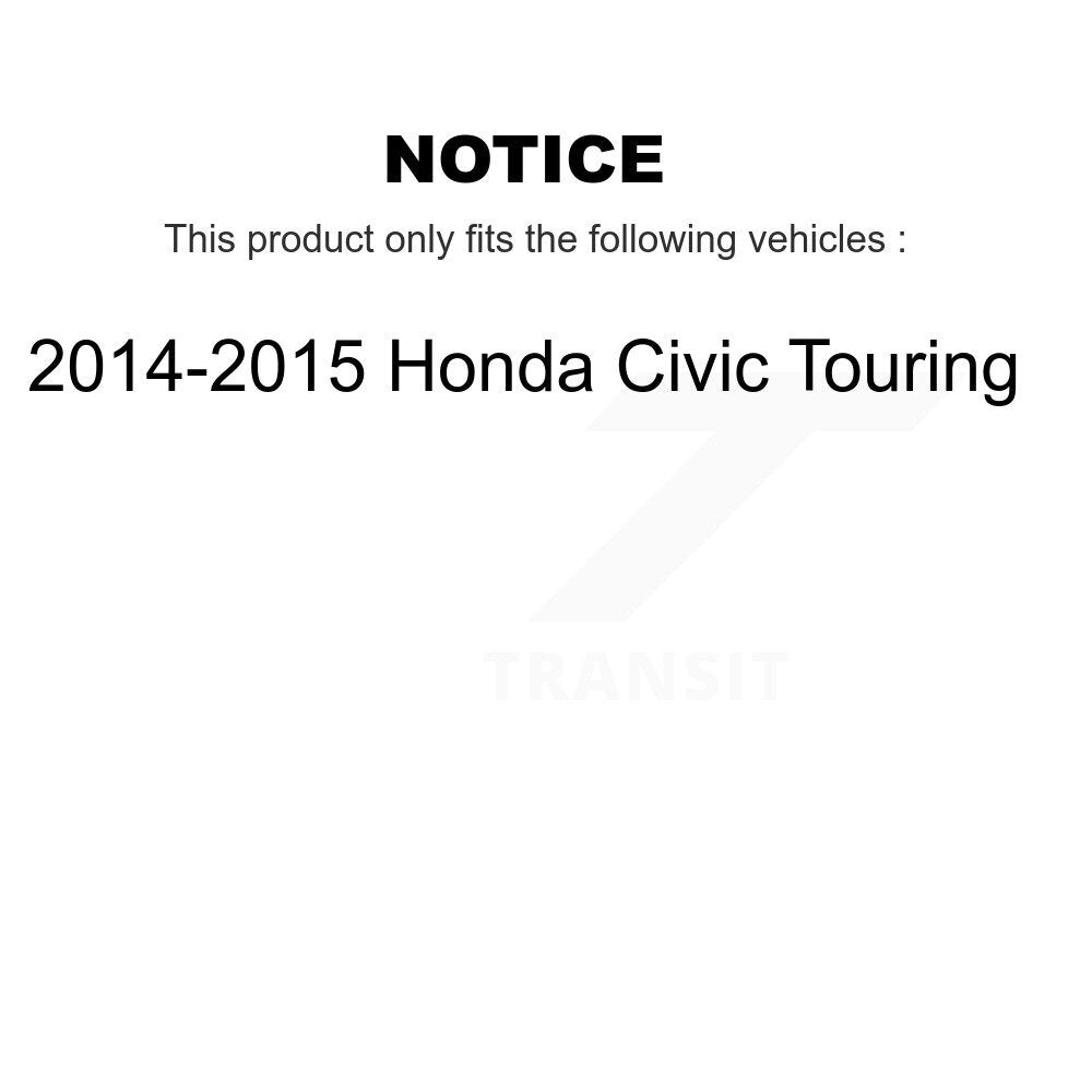 Front Rear Drill Slot Brake Rotors Ceramic Pad Kit For 14-15 Honda Civic Touring