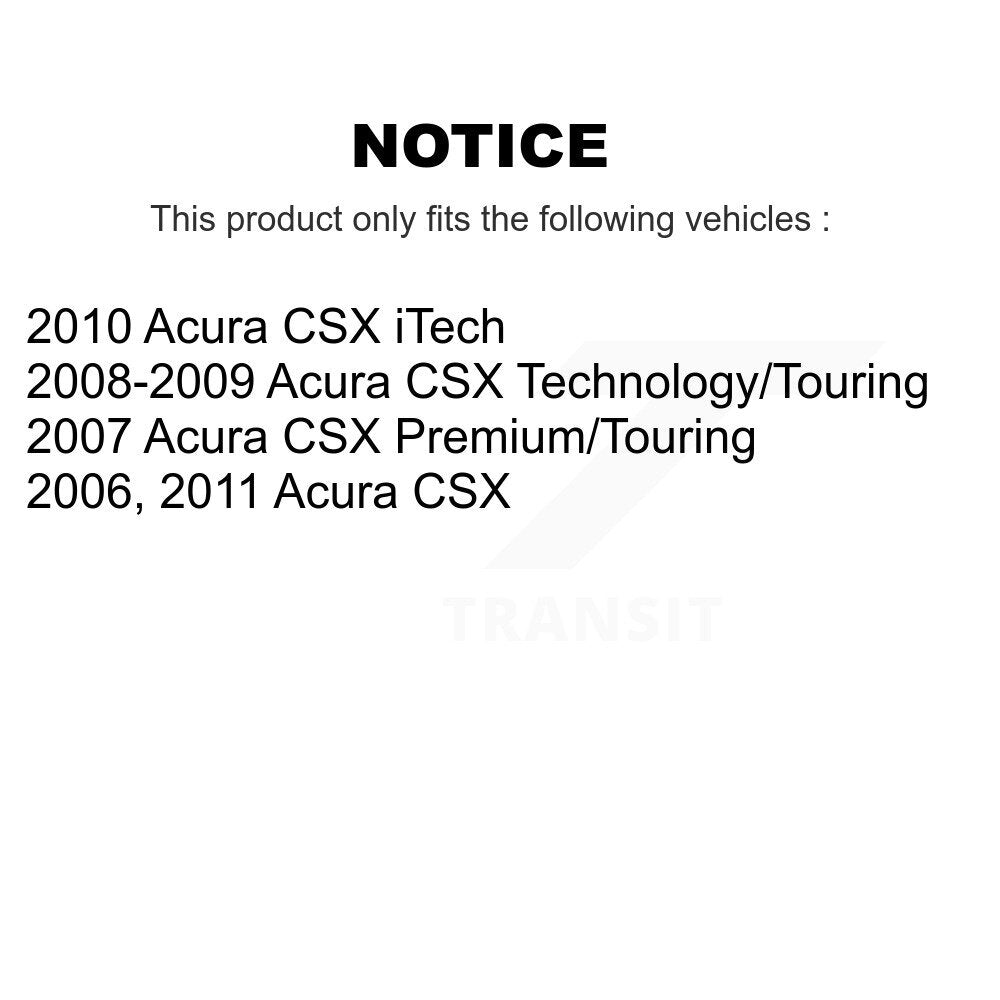 Front Rear Coated Drilled Slotted Disc Brake Rotor Ceramic Pad Kit For Acura CSX