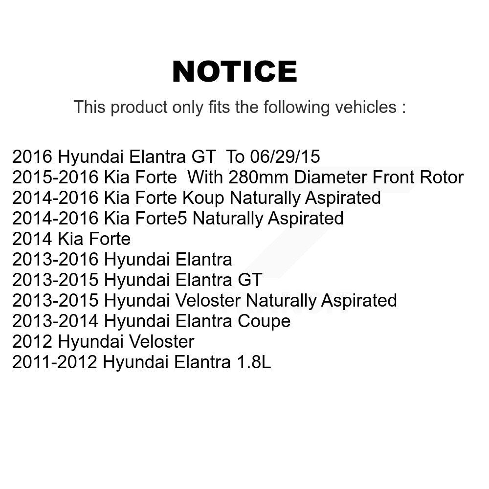 Front Rear Drill Slot Brake Rotors Ceramic Pad Kit For Hyundai Elantra Kia Forte
