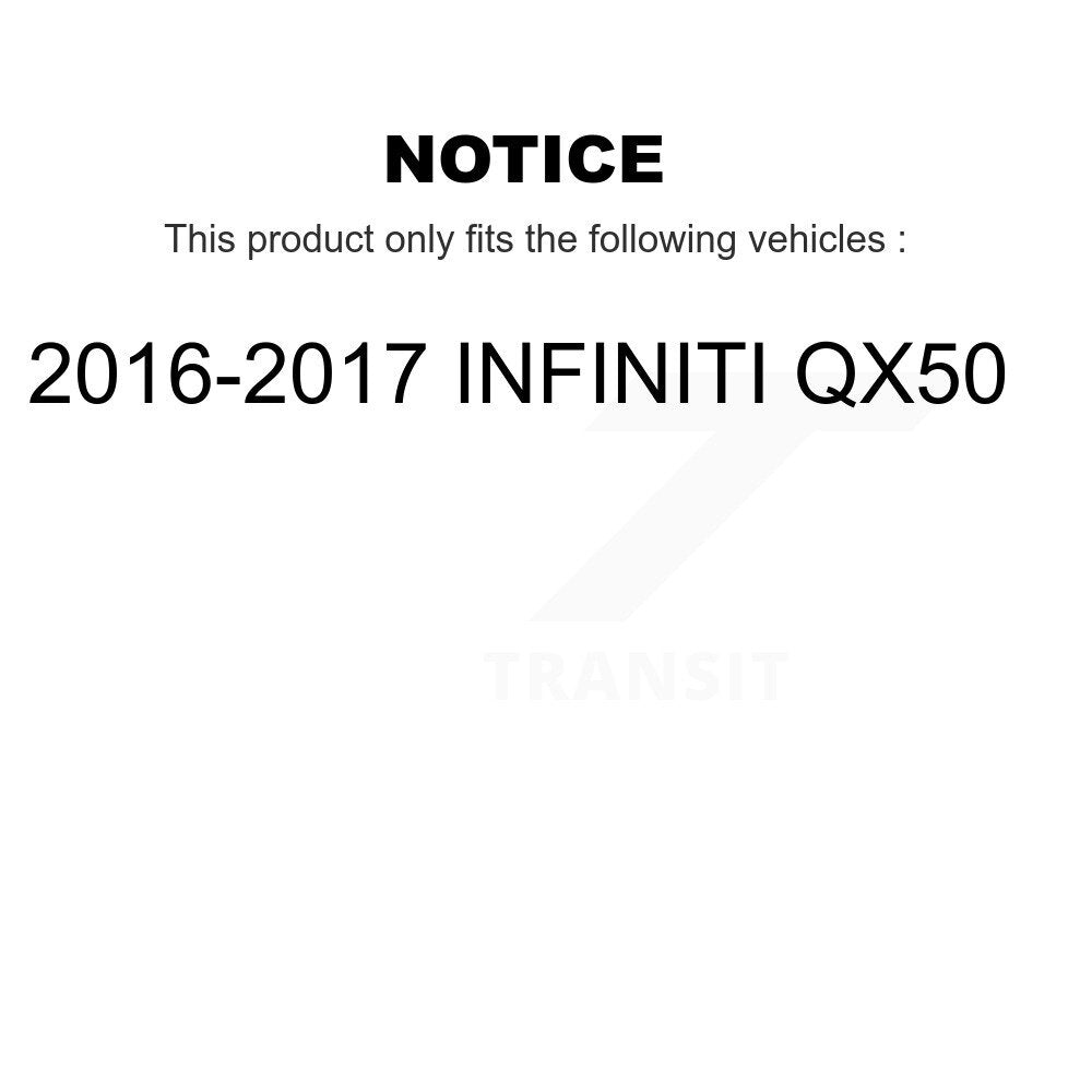 [Front+Rear] 2016-2017 INFINITI QX50 Performance Drilled & Slotted Brake Rotor & Ceramic Pads Kit For Max Braking