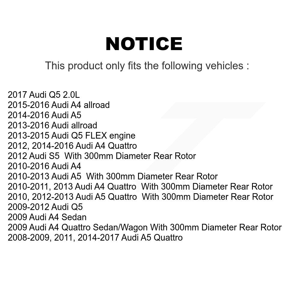 Rear Drill Slot Brake Rotor Ceramic Pad Kit For Audi Q5 A4 Quattro A5 allroad S5