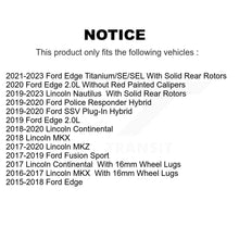 Charger l'image dans la galerie, Rear Drill Slot Brake Rotor Ceramic Pad Kit For Ford Edge Fusion Lincoln Nautilus MKX MKZ KDT-100567