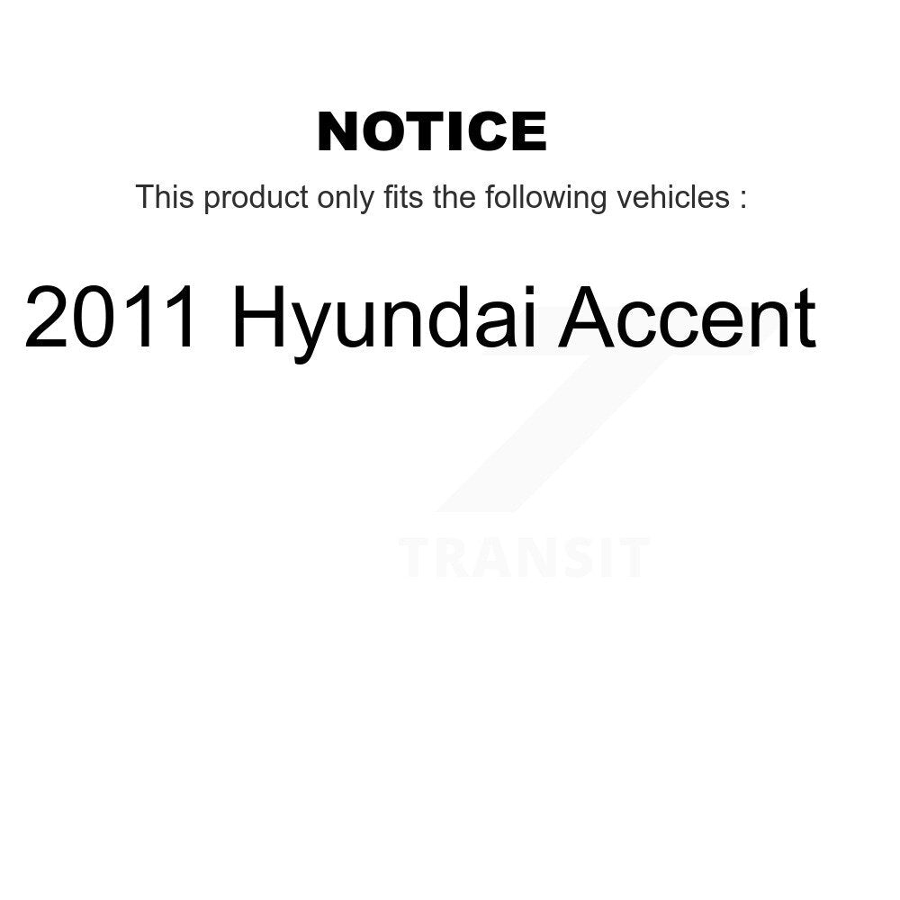[Rear] 2011 Hyundai Accent Performance Drilled & Slotted Brake Rotor & Ceramic Pads Kit For Max Braking