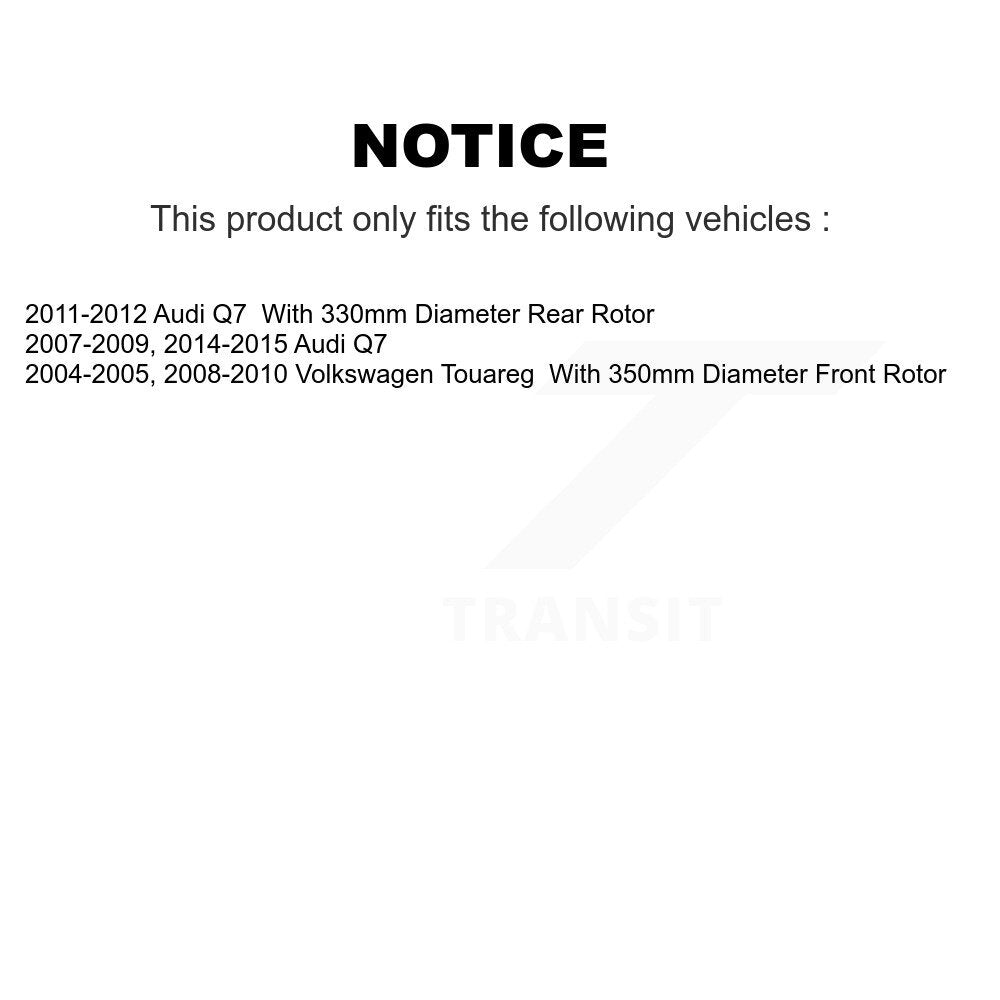 Front Rear Disc Brake Rotor Ceramic Pad Kit (6Pc) For Audi Q7 Volkswagen Touareg