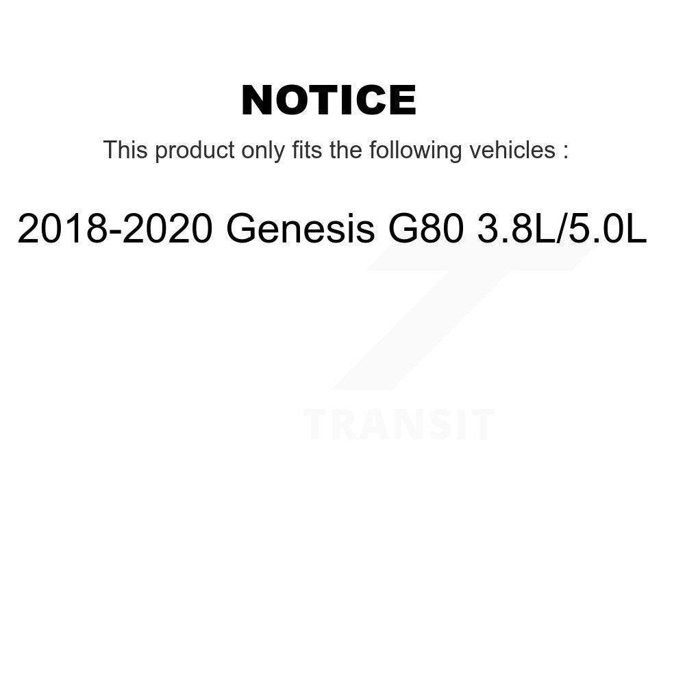 Rear Coat Drill Slot Disc Brake Rotor Ceramic Pad Kit For 2018-2020 Genesis G80 3.8L 5.0L KDT-101259