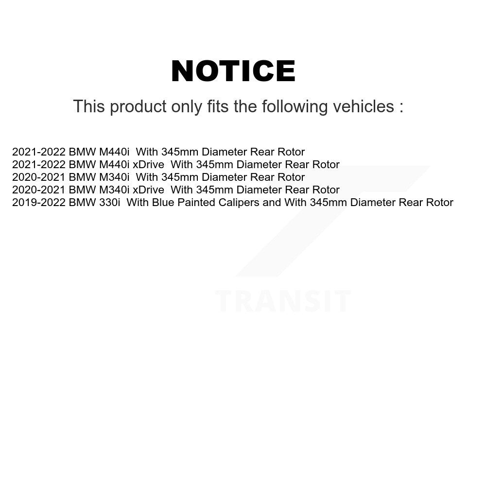 Rear Drilled Slot Brake Rotors Ceramic Pad Kit For BMW M340i xDrive M440i Toyota GR Supra KDT-101264