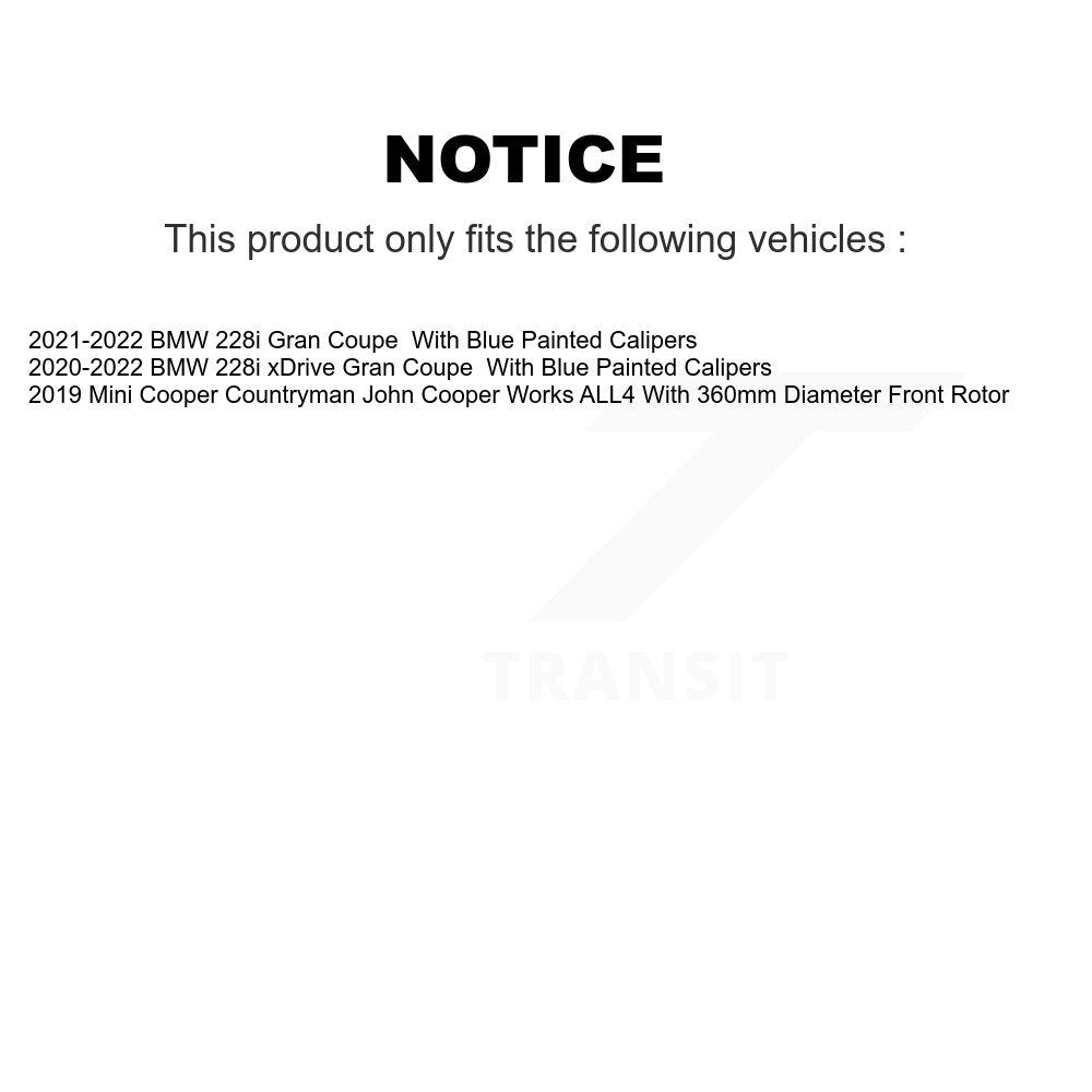 Front Rear Brake Rotor & Ceramic Pad Kit (6Pc) For Mini Cooper Countryman BMW 228i xDrive KDT-101276