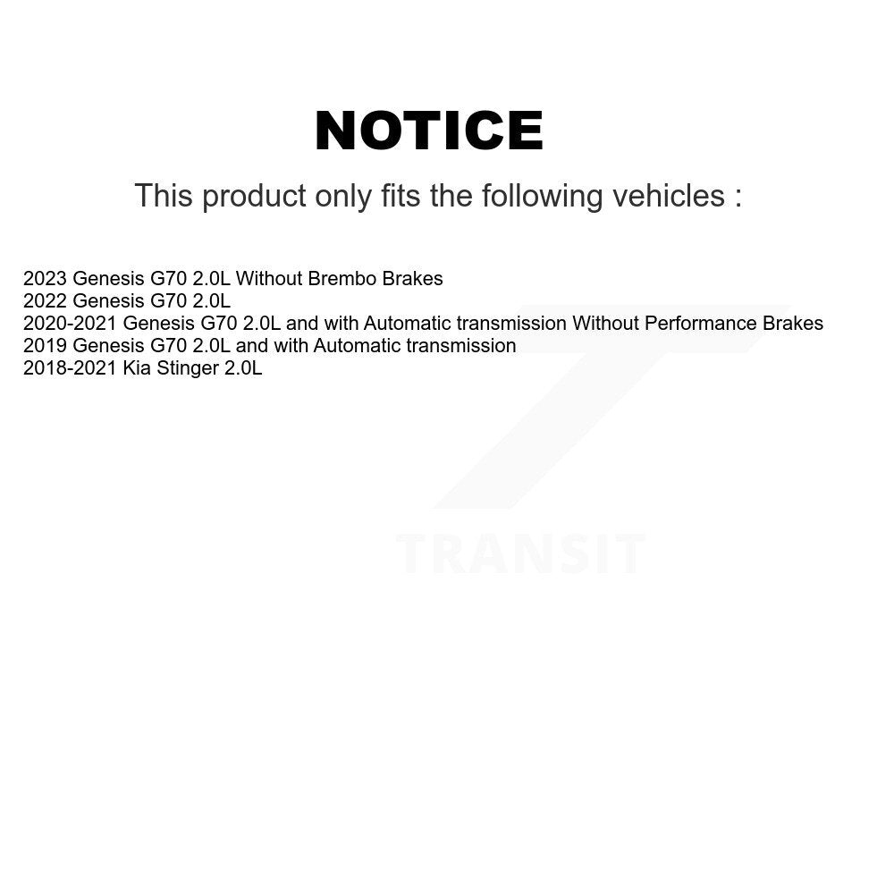 Front Coated Drilled Slotted Disc Brake Rotor Ceramic Pad Kit For Genesis G70 Kia Stinger KDT-101310