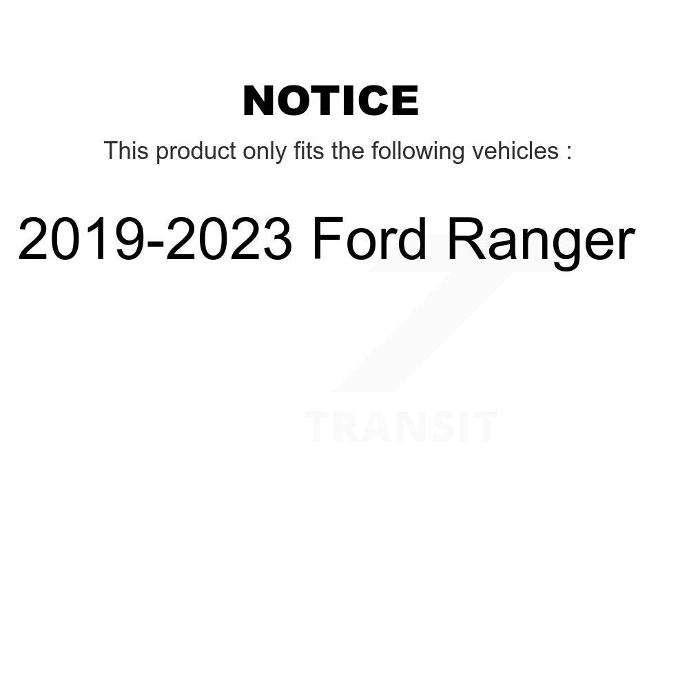 Front Rear Coated Drilled Slot Disc Brake Rotor Ceramic Pad Kit For 2019-2023 Ford Ranger KDT-101363