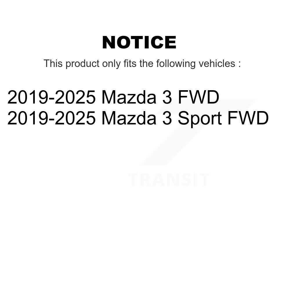 Front Rear Coated Drilled Slotted Disc Brake Rotors Ceramic Pad Kit For Mazda 3 Sport FWD KDT-101383