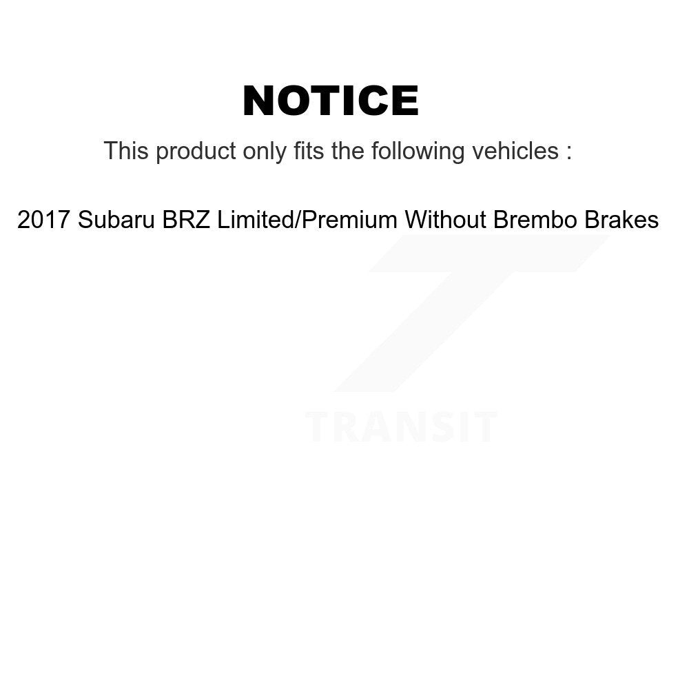 Front Rear Drill Slot Brake Rotor Ceramic Pad Kit For 17 Subaru BRZ Without Brembo Brakes KDT-101387