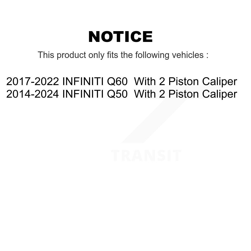 Front Rear Coated Drilled Slotted Disc Brake Rotor & Ceramic Pad Kit For INFINITI Q50 Q60 KDT-101886