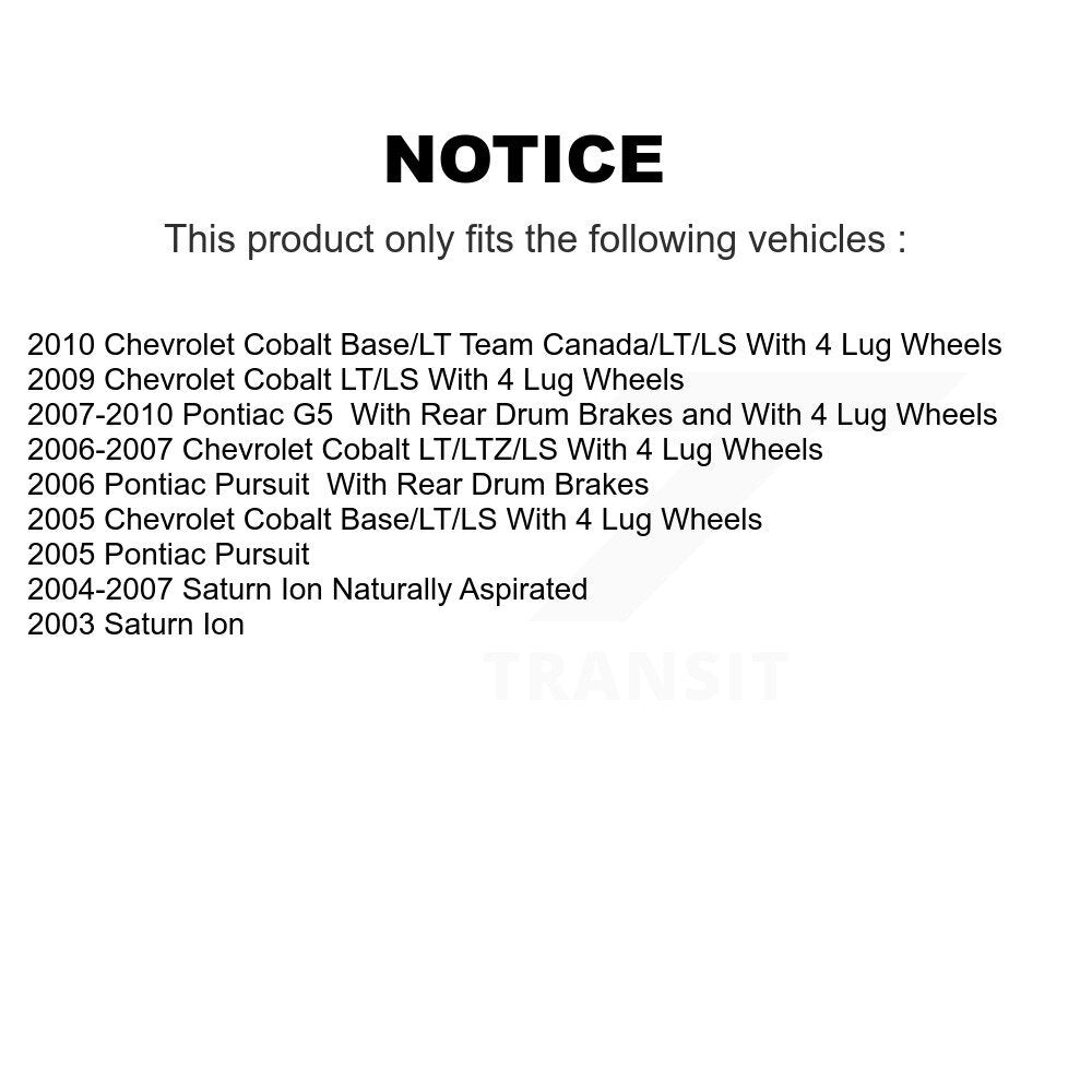 Front Coated Brake Rotor Ceramic Pad Kit For Chevrolet Cobalt Saturn Ion Pontiac