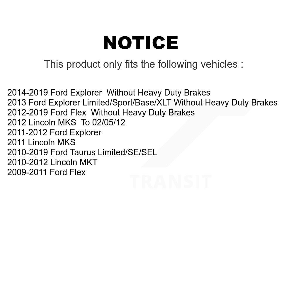 Front Coat Brake Rotor Ceramic Pad Kit For Ford Explorer Taurus Flex Lincoln MKT