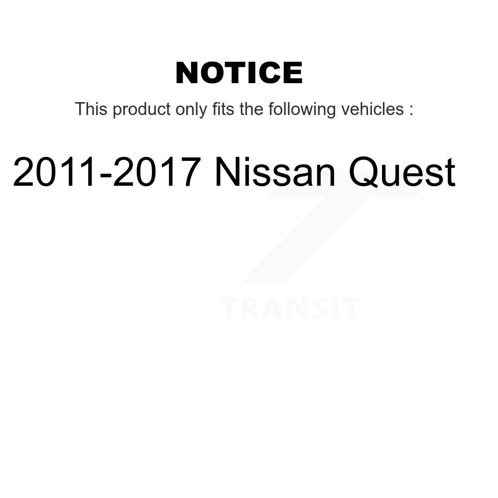 Rotors de frein à disque à revêtement avant et kit de plaquettes en céramique pour Nissan Quest 2011-2017 