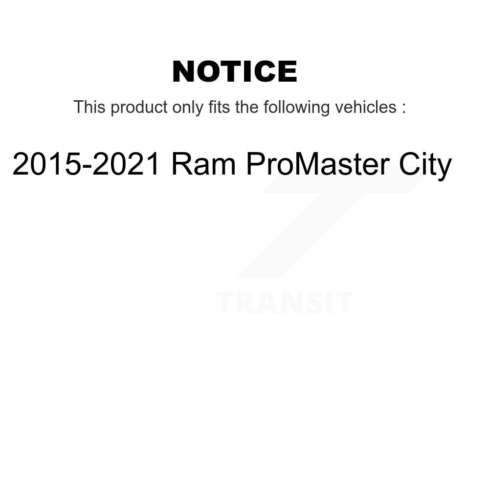 Front Coated Disc Brake Rotor & Ceramic Pad Kit For 2015-2021 Ram ProMaster City