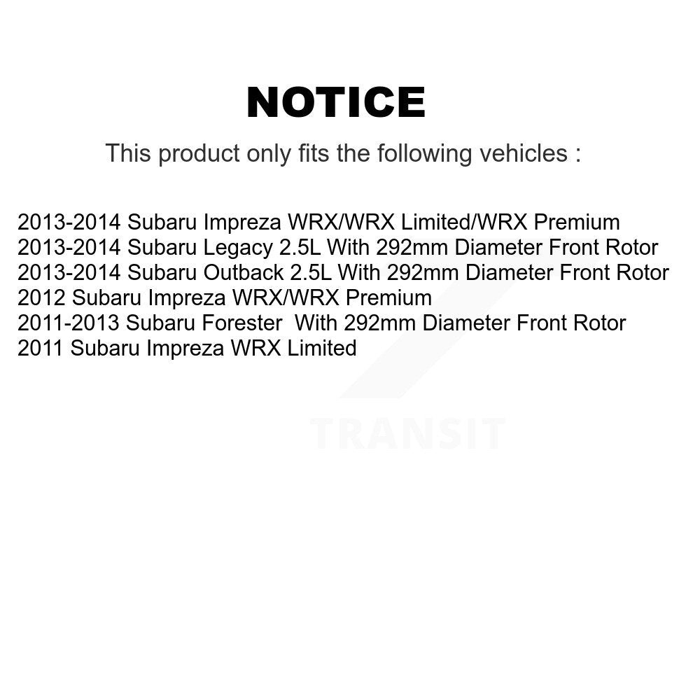 Front Rear Coat Brake Rotors Ceramic Pad Kit For Subaru Impreza Outback Forester