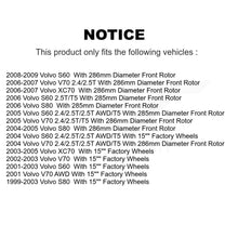 Charger l'image dans la galerie, Front Rear Coated Disc Brake Rotors &amp; Ceramic Pad Kit For Volvo S60 V70 XC70 S80