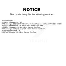 Charger l'image dans la galerie, Front Rear Coat Brake Rotor Ceramic Pad Kit For Volkswagen CC GTI Passat Audi A3