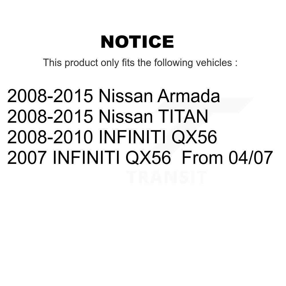 Front Rear Coated Brake Rotor & Ceramic Pad Kit For Nissan Titan Armada INFINITI