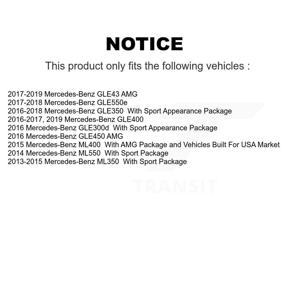 Rear Coated Brake Rotor Ceramic Pad Kit For Mercedes-Benz ML350 GLE350 GLE43 AMG