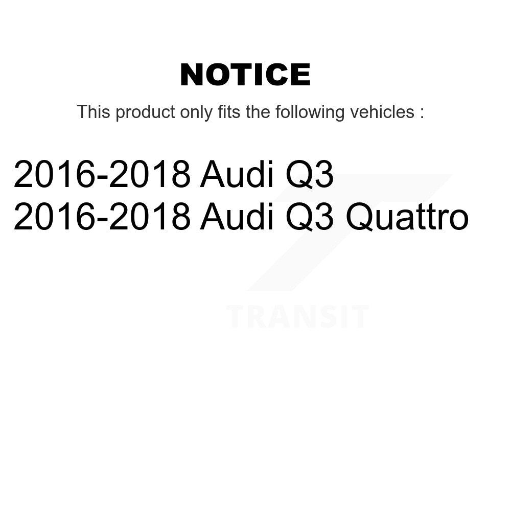 Rear Coated Disc Brake Rotors And Ceramic Pads Kit For 2016-2018 Audi Q3 Quattro