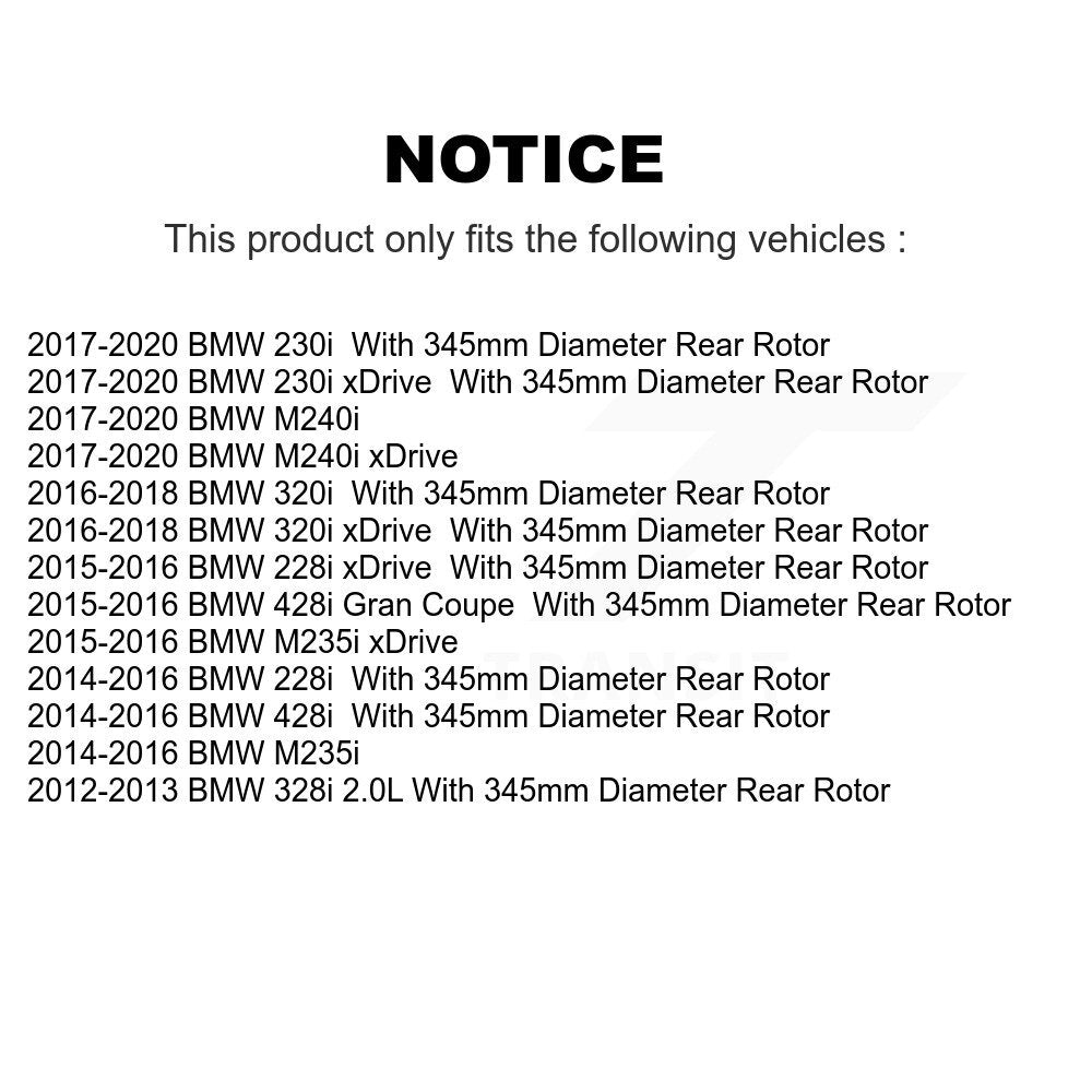 Rear Coated Brake Rotor Ceramic Pad Kit For BMW 328i 428i 320i xDrive 228i M235i