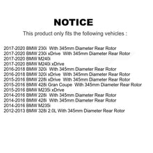Charger l'image dans la galerie, Rear Coated Brake Rotor Ceramic Pad Kit For BMW 328i 428i 320i xDrive 228i M235i