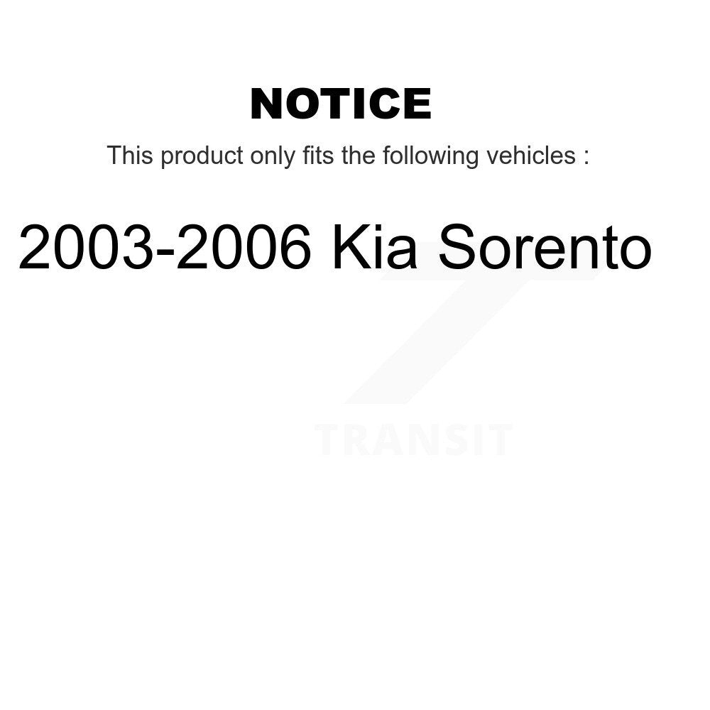 Kit de rotors de frein à disque à revêtement arrière et de plaquettes en céramique pour Kia Sorento 2003 – 2006 