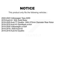 Charger l'image dans la galerie, Rear Coat Disc Brake Rotor Ceramic Pad Kit For Audi A3 Quattro Volkswagen e-Golf