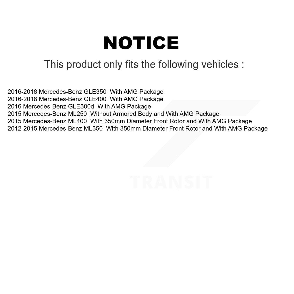 Front Coat Disc Brake Rotor Ceramic Pad Kit For Mercedes-Benz ML350 GLE350 ML400