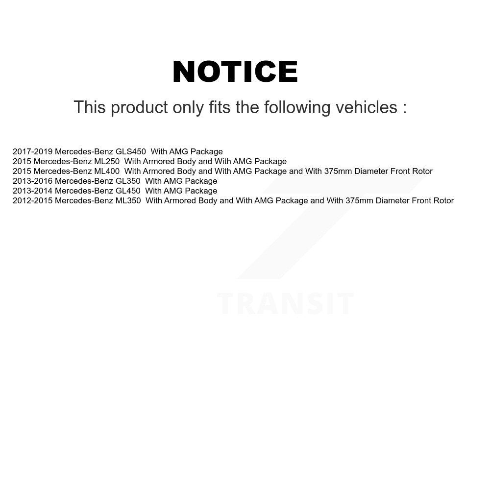 Front Coat Disc Brake Rotor Ceramic Pad Kit For Mercedes-Benz ML350 GLS450 GL450