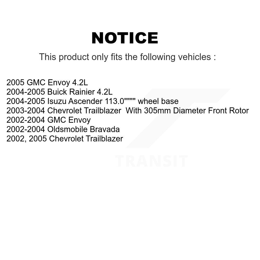 Front Coat Brake Rotor Ceramic Pad Kit For Chevrolet Trailblazer GMC Envoy Buick