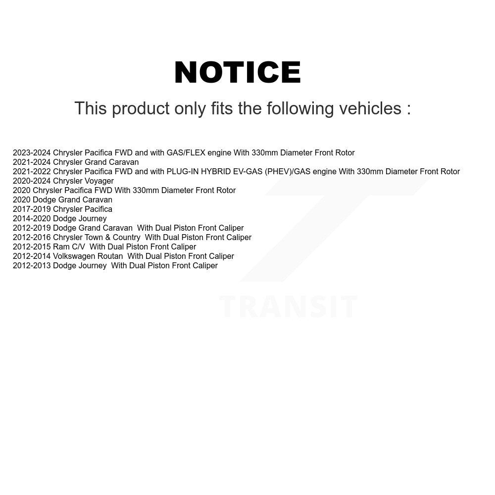 Front Coat Brake Rotors Ceramic Pad Kit For Dodge Grand Caravan Chrysler Journey