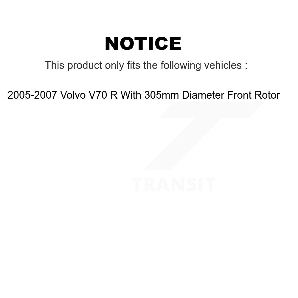 Front Coat Brake Rotor Ceramic Pad Kit For Volvo V70 R With 305mm Diameter