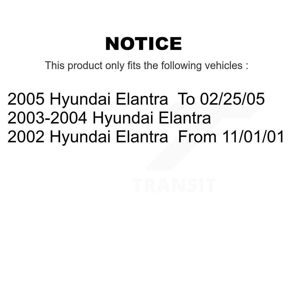 Rotors de frein à disque à revêtement avant et kit de plaquettes en céramique pour Hyundai Elantra 