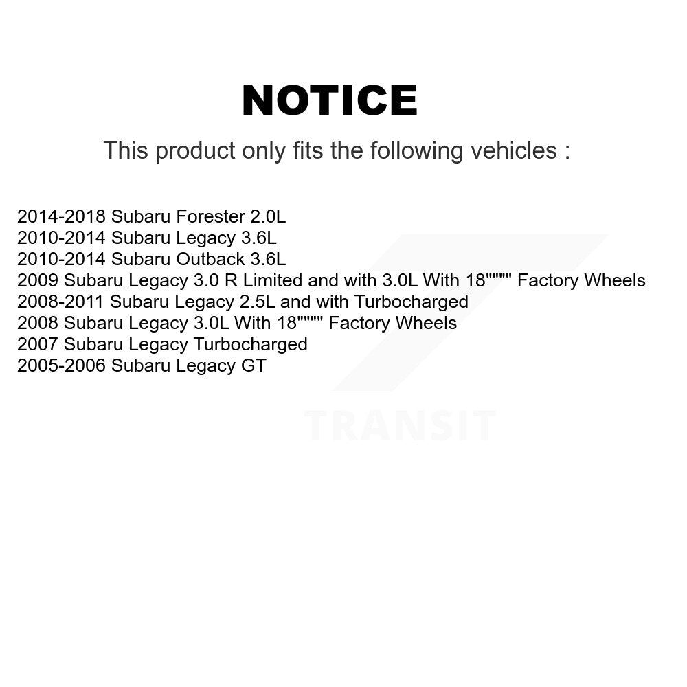Front Coated Disc Brake Rotor Ceramic Pad Kit For Subaru Forester Outback Legacy