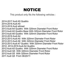 Charger l'image dans la galerie, Front Coated Brake Rotor Ceramic Pad Kit For Audi A4 Q5 A5 Quattro A7 allroad A6