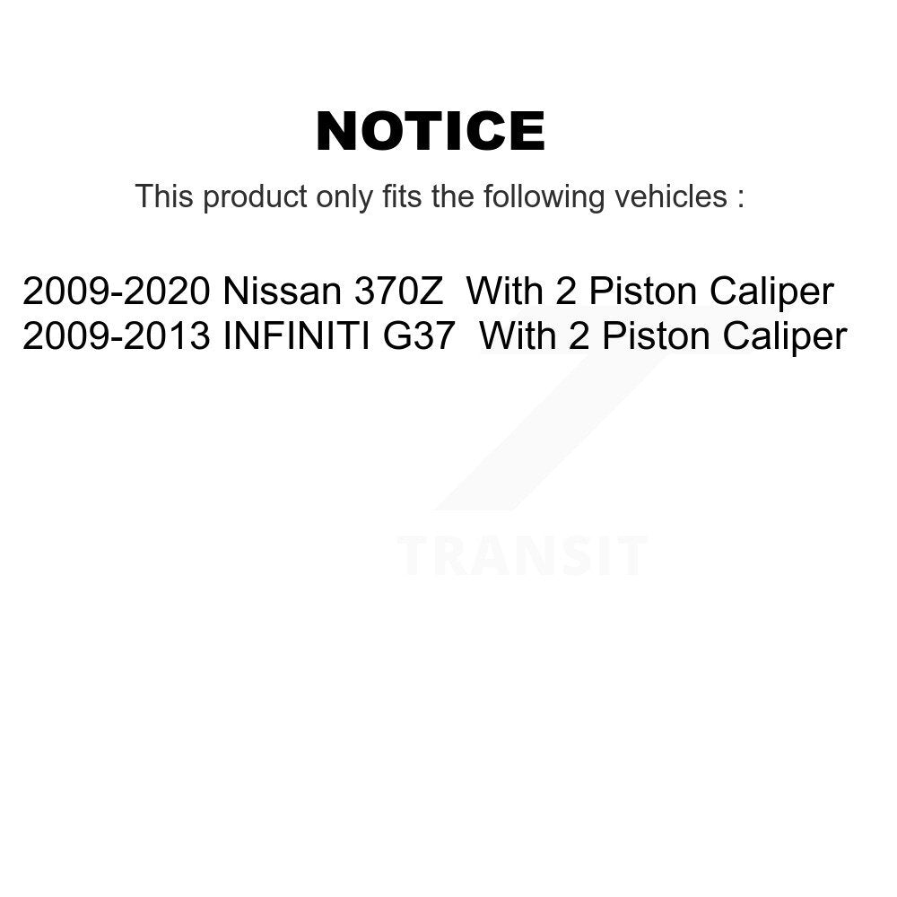 Front Rear Coat Disc Brake Rotor Ceramic Pad Kit For Nissan 370Z With Dual Piston Caliper KGT-100953