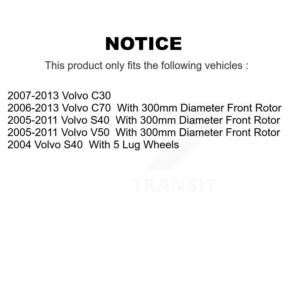 Front Rear Coated Disc Brake Rotor And Ceramic Pad Kit For Volvo S40 C70 C30 V50