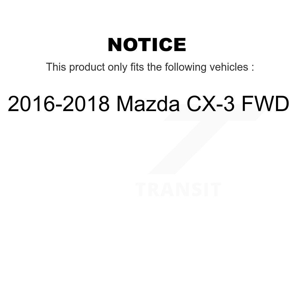 [Front+Rear] 2016-2018 Mazda CX-3 FWD Premium Coated Rotors & Ceramic Pads Brake Kit For Max Braking