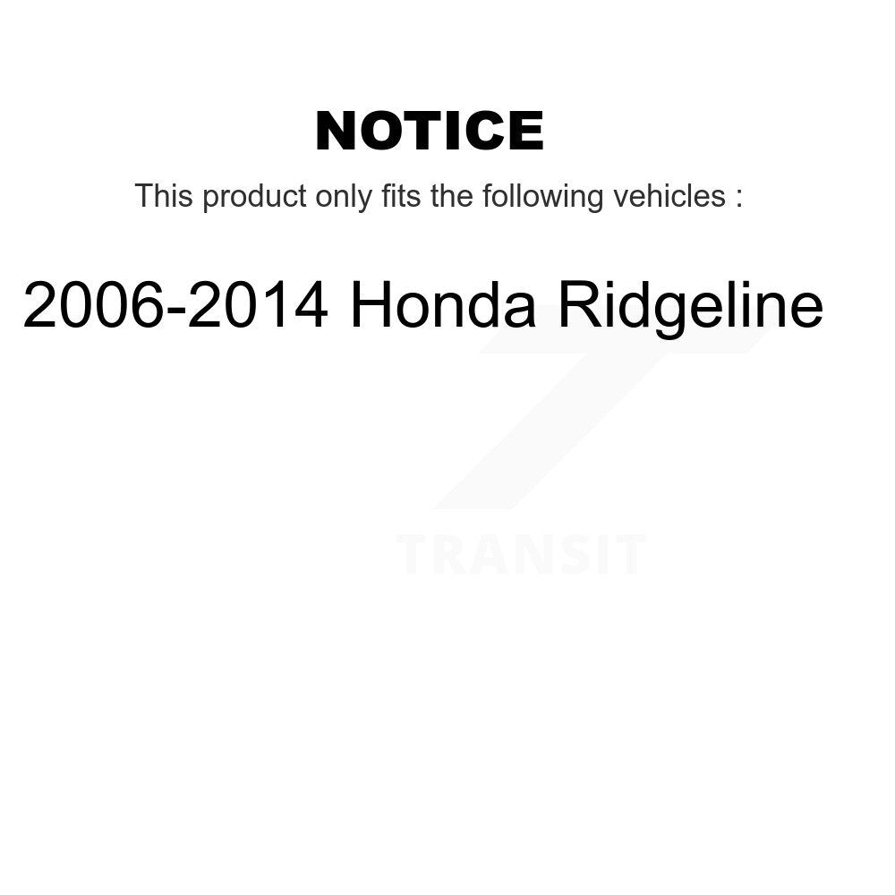 [Rear] 2006-2014 Honda Ridgeline Premium Coated Rotors & Ceramic Pads Brake Kit For Max Braking