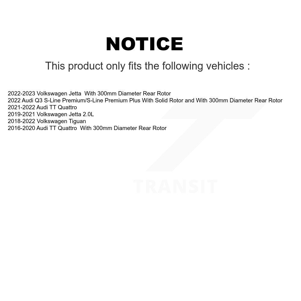 Rear Coated Disc Brake Rotor Ceramic Pad Kit For Volkswagen Tiguan Jetta Audi TT